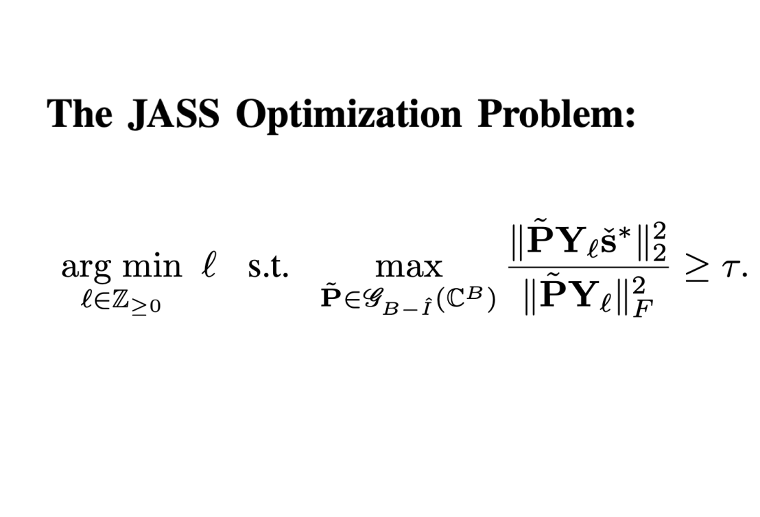 The optimization problem underlying the JASS time synchronization method.
