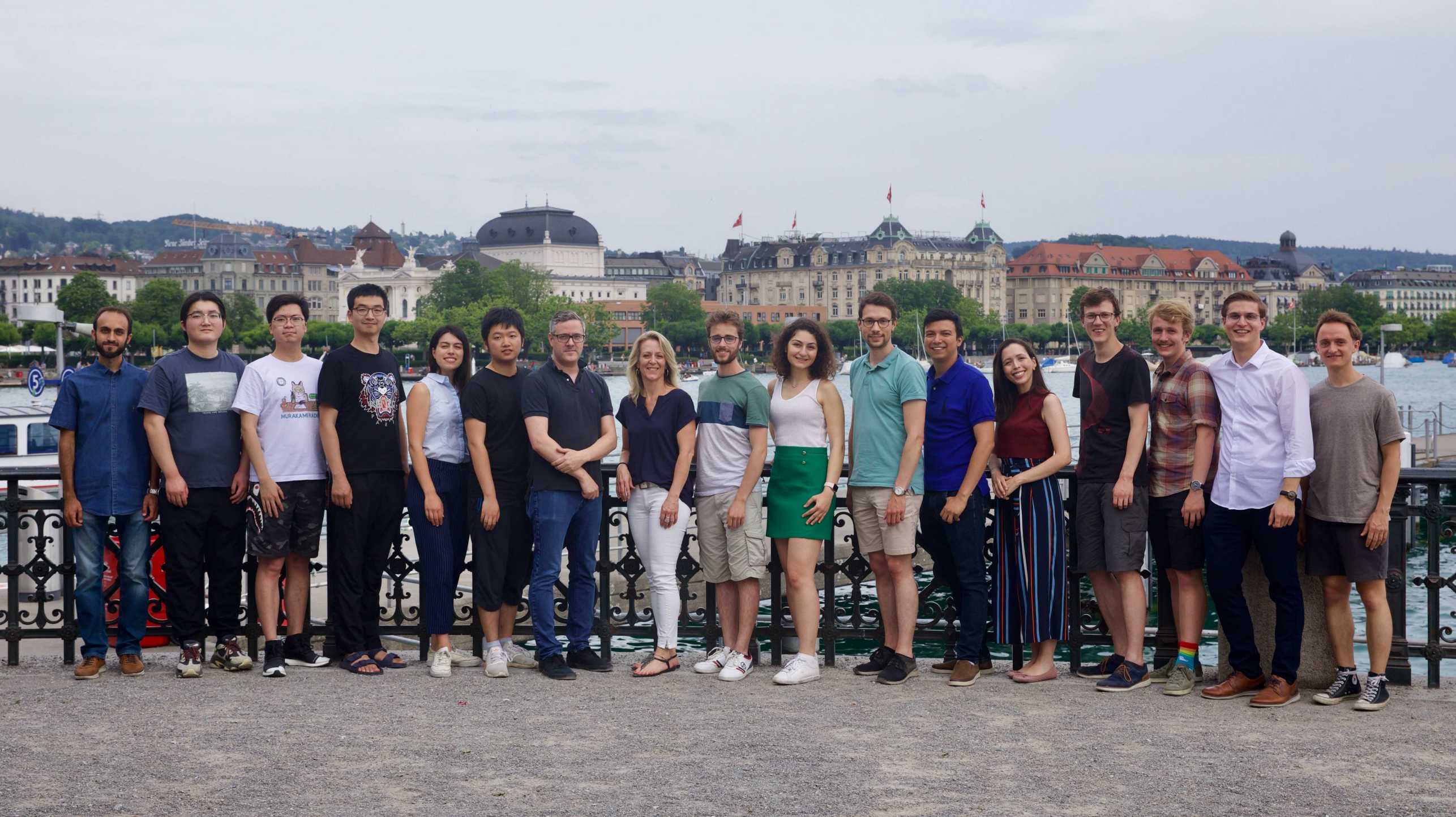 Photo of the IIP Group and associate students taken in June 2022 at Bürkliplatz